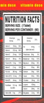 VITAMIN DOSE 60 Servings  60 TABLETS - Image 2